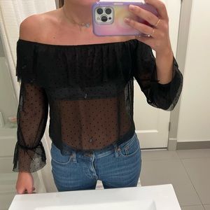 Black Mesh Long Sleeve. Size: S. Fashion Nova